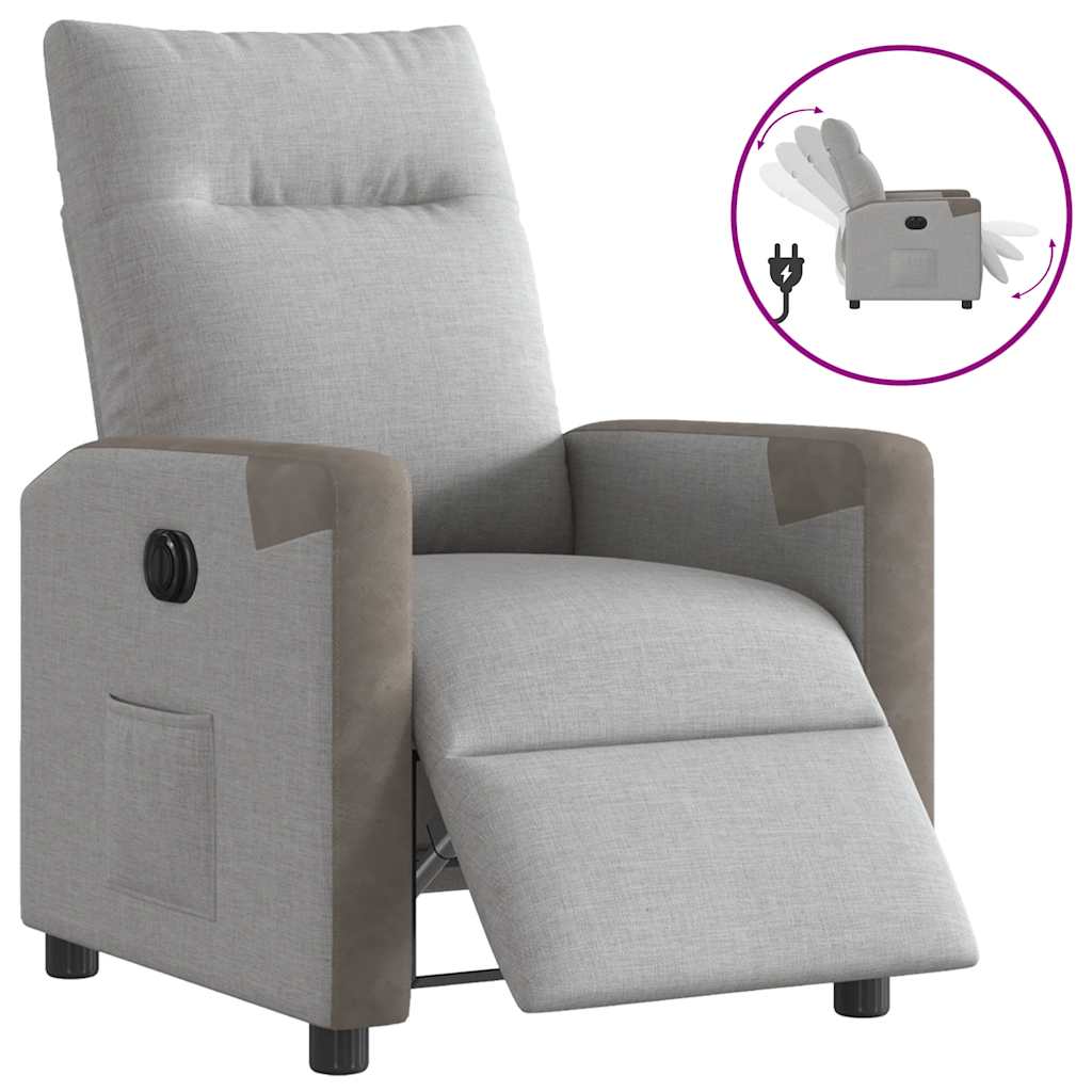 Fauteuil inclinable électrique gris nuage tissu - XIOS