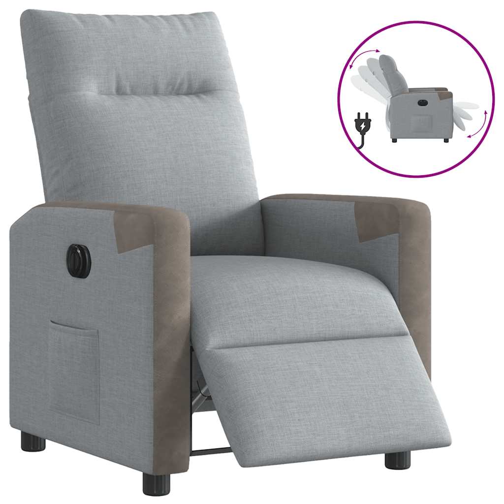 Fauteuil inclinable électrique Gris clair Tissu - XIOS