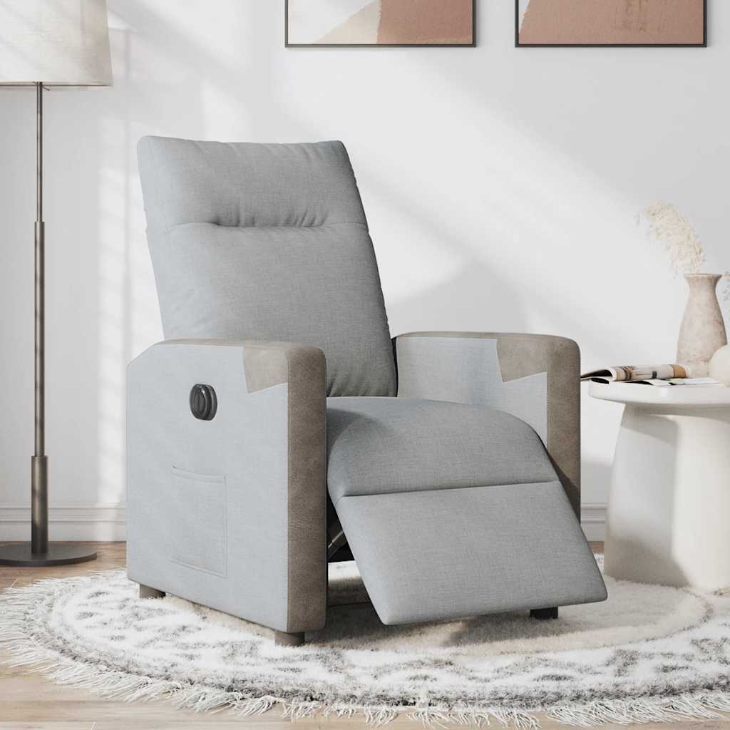 Fauteuil inclinable électrique Gris clair Tissu - XIOS