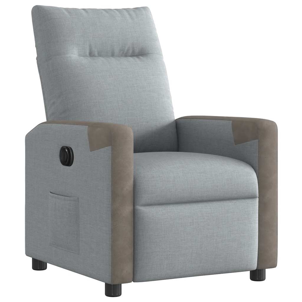Fauteuil inclinable électrique Gris clair Tissu - XIOS