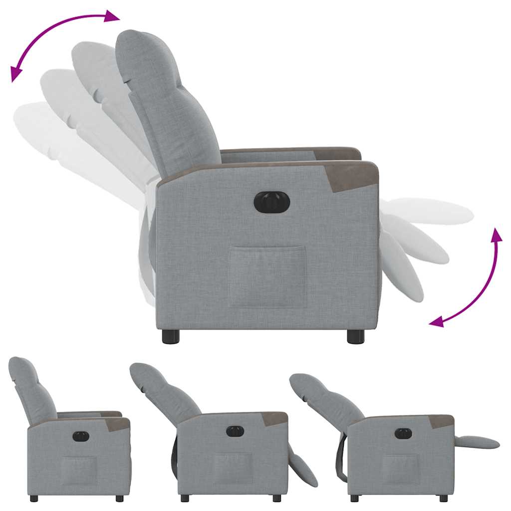 Fauteuil inclinable électrique Gris clair Tissu - XIOS