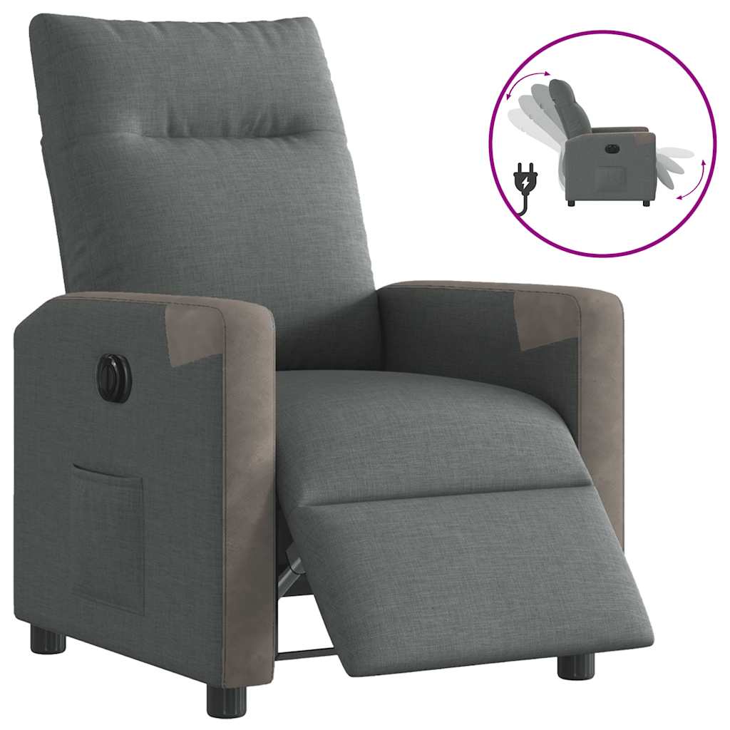 Fauteuil inclinable électrique Gris foncé Tissu - XIOS