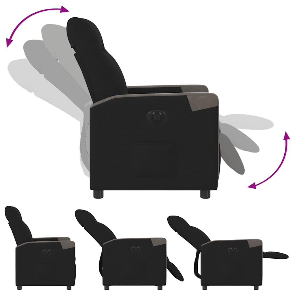 Fauteuil inclinable électrique Noir Tissu - XIOS