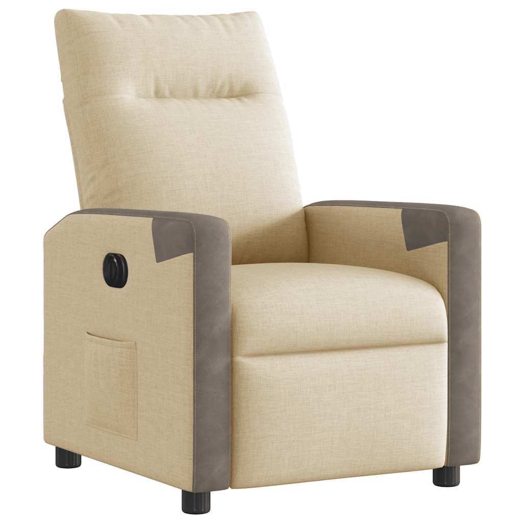 Fauteuil inclinable électrique Crème Tissu - XIOS