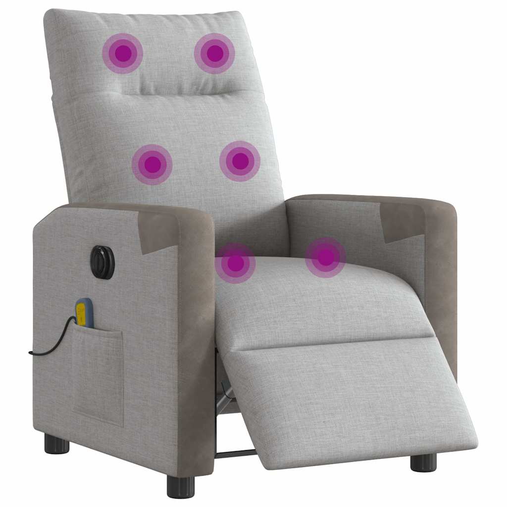 Fauteuil de massage inclinable électrique gris nuage tissu - XIOS