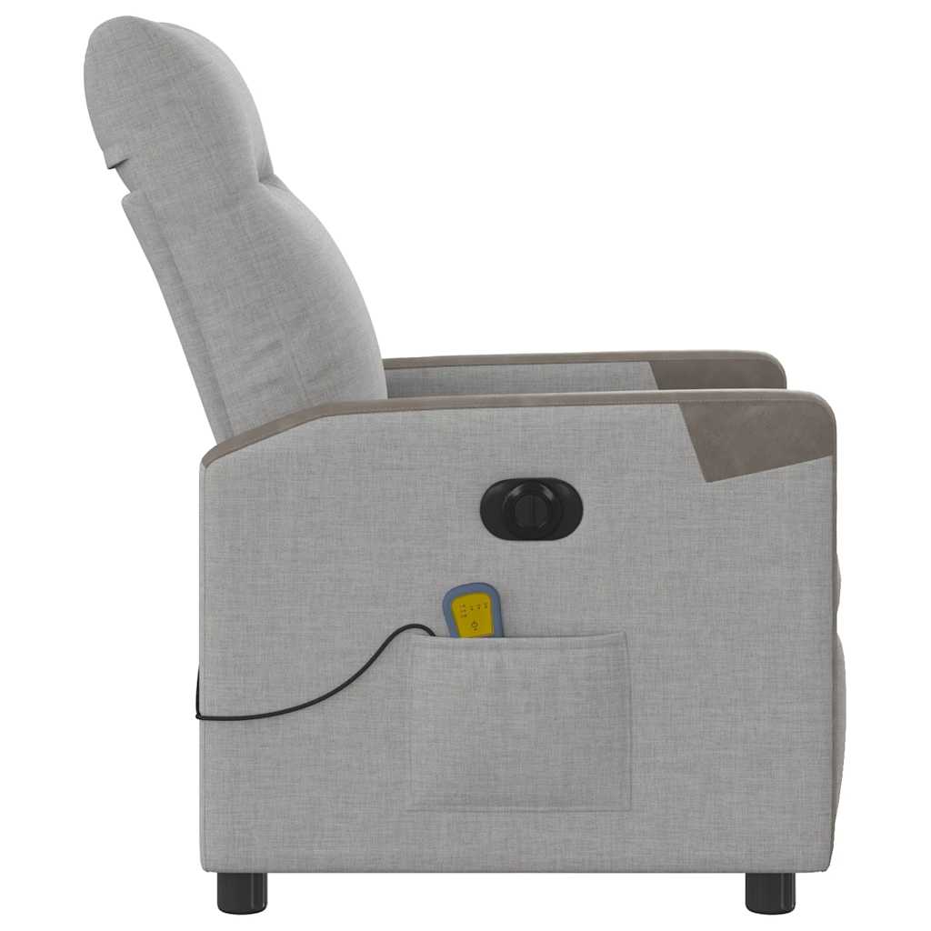Fauteuil de massage inclinable électrique gris nuage tissu