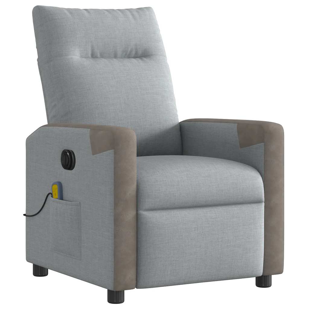 Fauteuil de massage inclinable électrique gris clair tissu - XIOS
