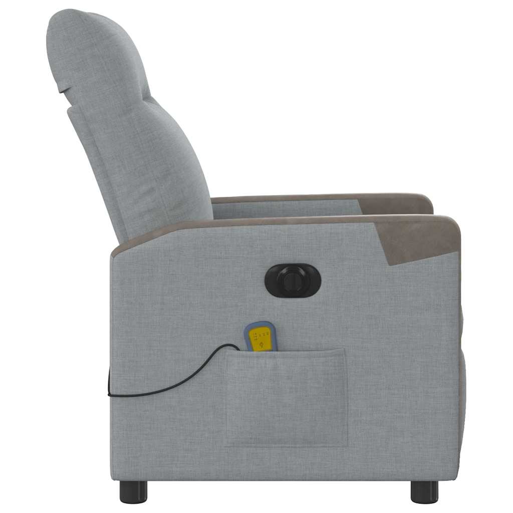 Fauteuil de massage inclinable électrique gris clair tissu - XIOS
