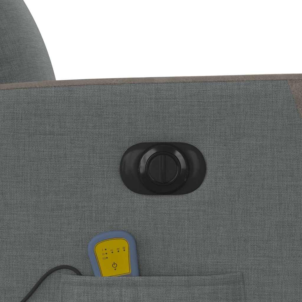 Fauteuil inclinable de massage électrique gris foncé tissu - XIOS