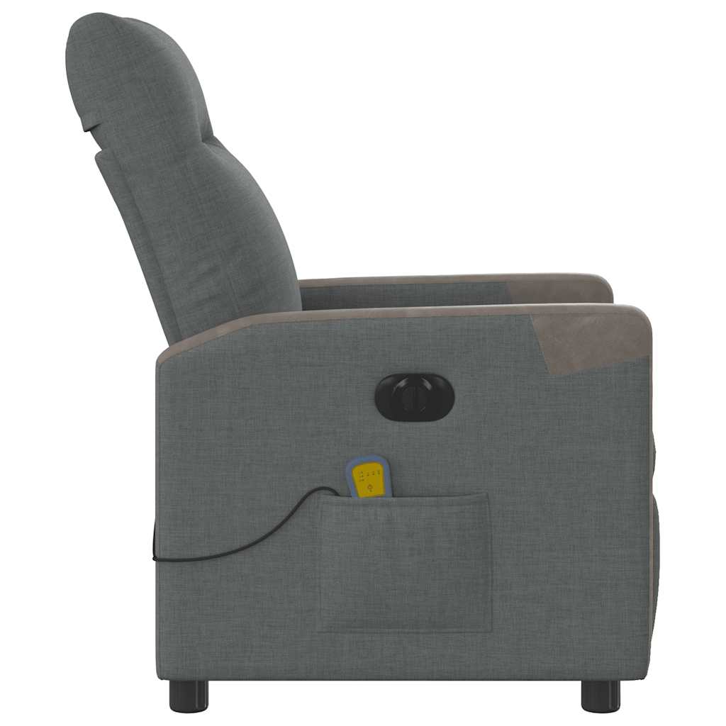 Fauteuil inclinable de massage électrique gris foncé tissu