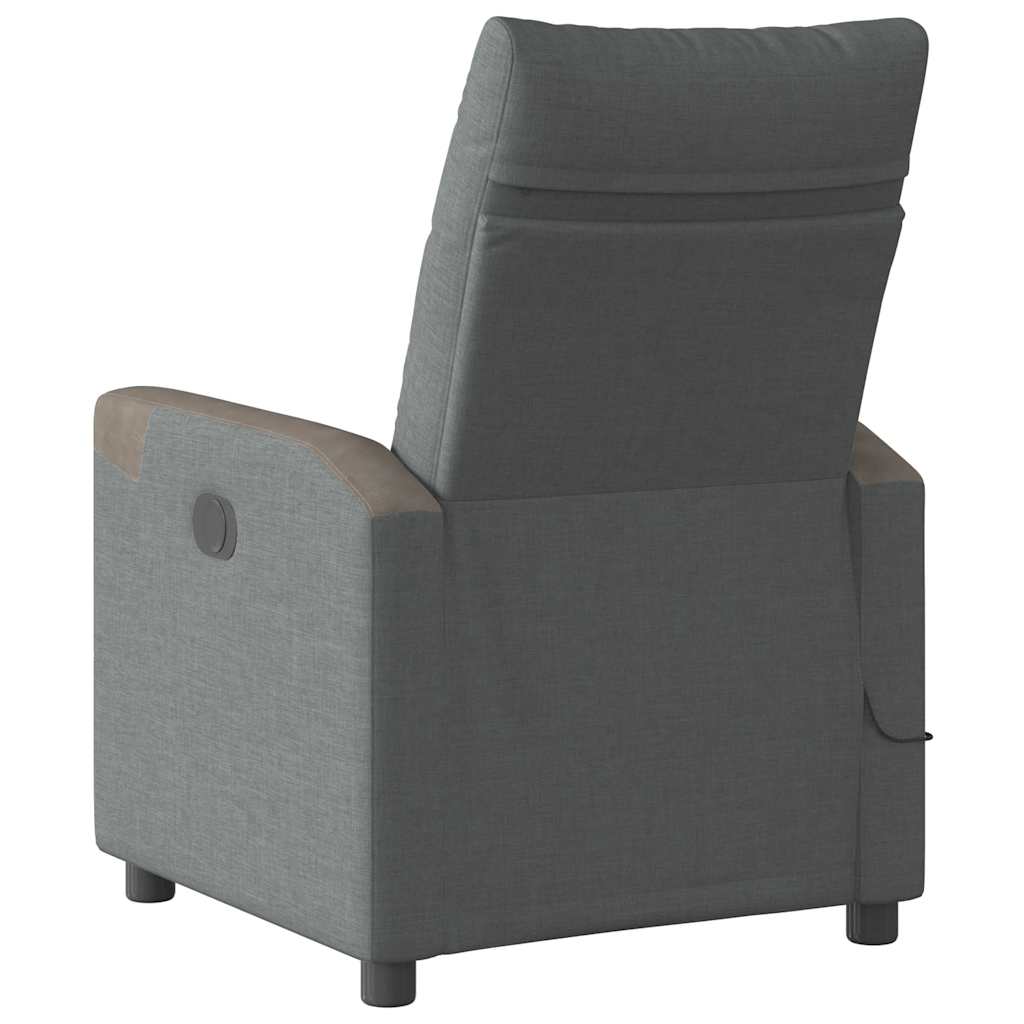 Fauteuil inclinable de massage électrique gris foncé tissu - XIOS