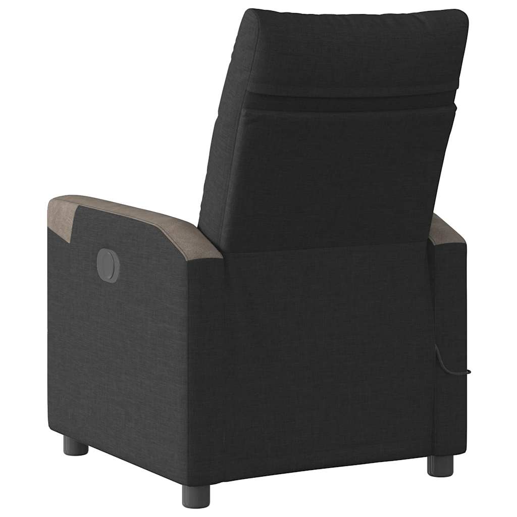 Fauteuil de massage inclinable électrique Noir Tissu