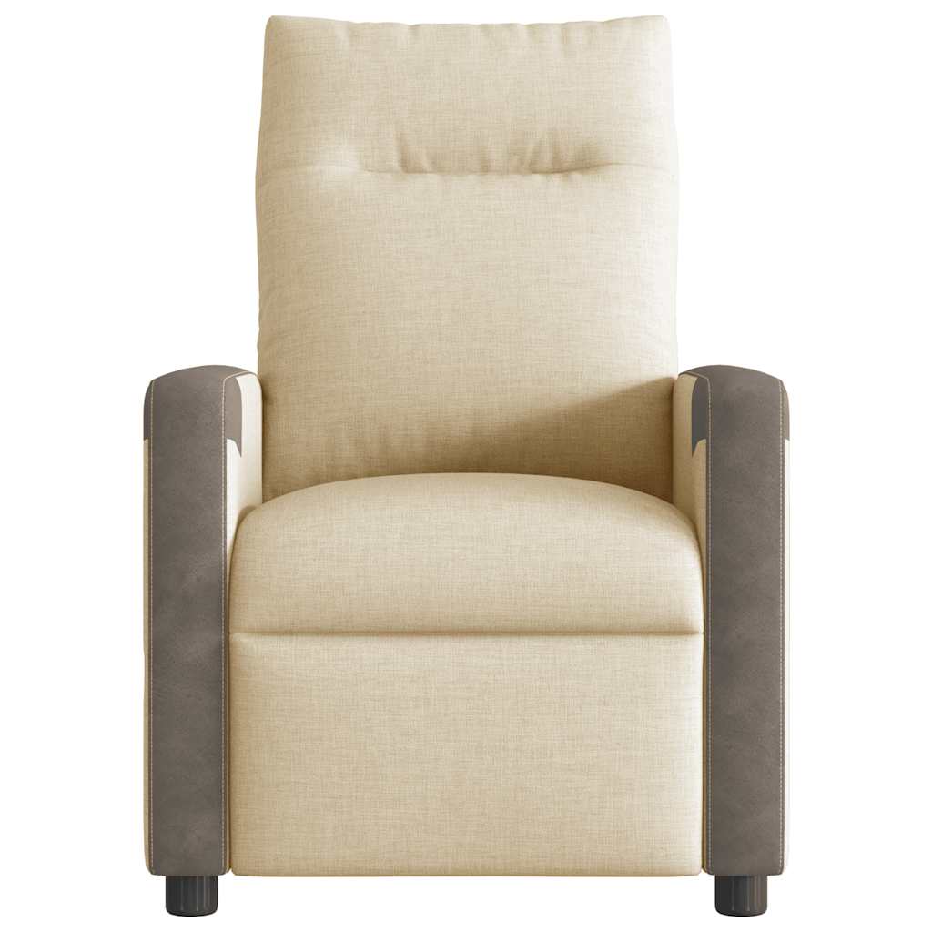 Fauteuil inclinable de massage électrique crème tissu - XIOS