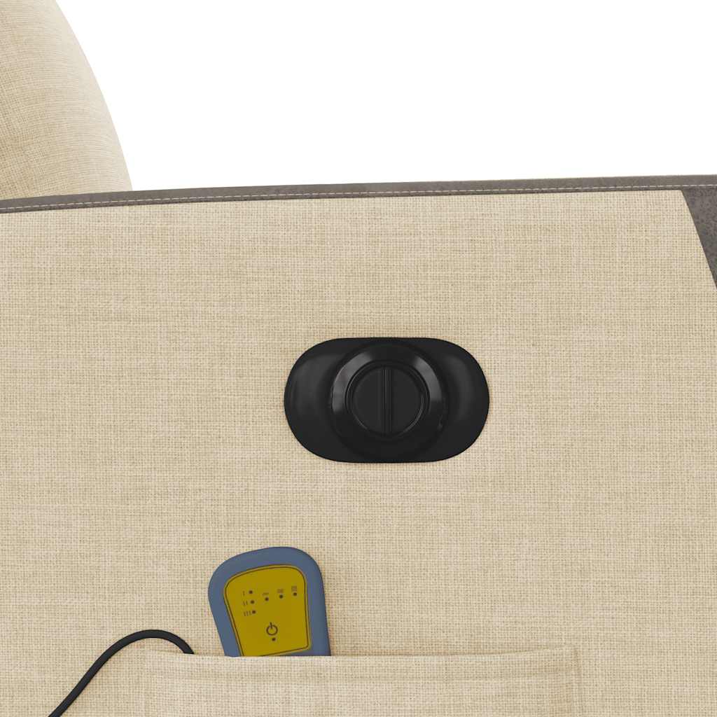 Fauteuil inclinable de massage électrique crème tissu - XIOS