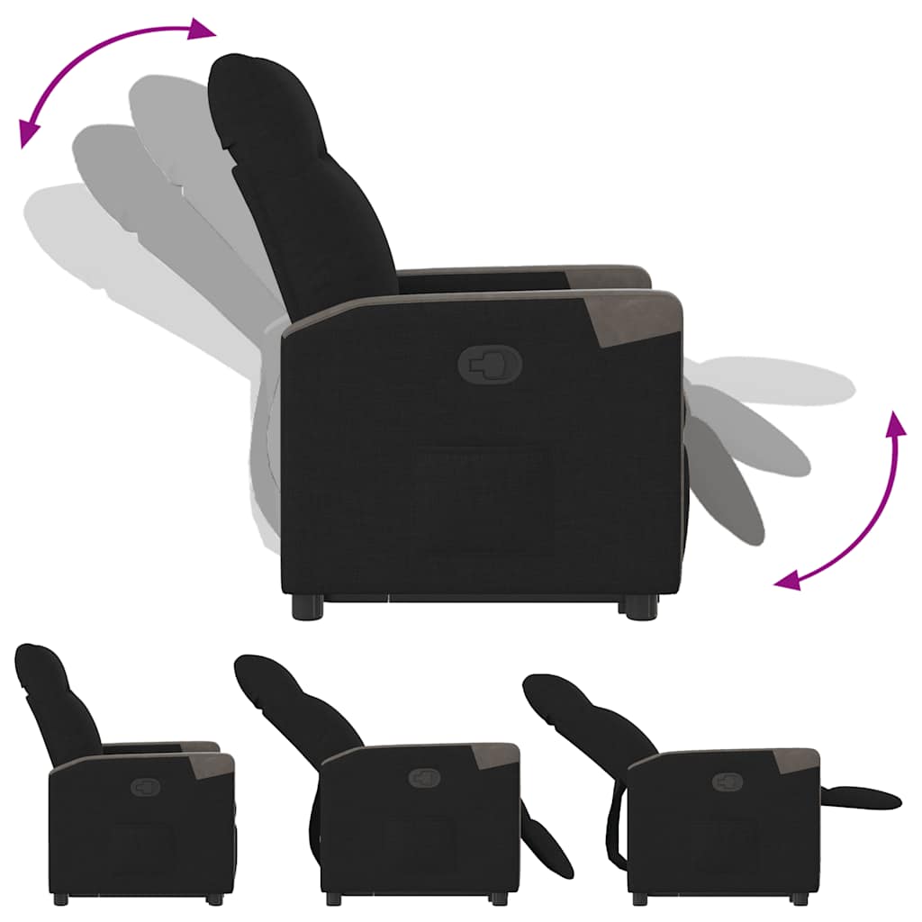 Fauteuil inclinable noir tissu - XIOS