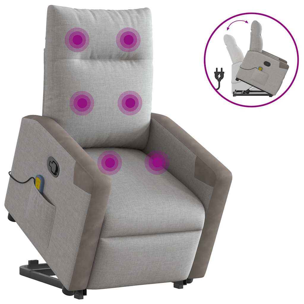 Fauteuil de massage inclinable gris nuage tissu - XIOS