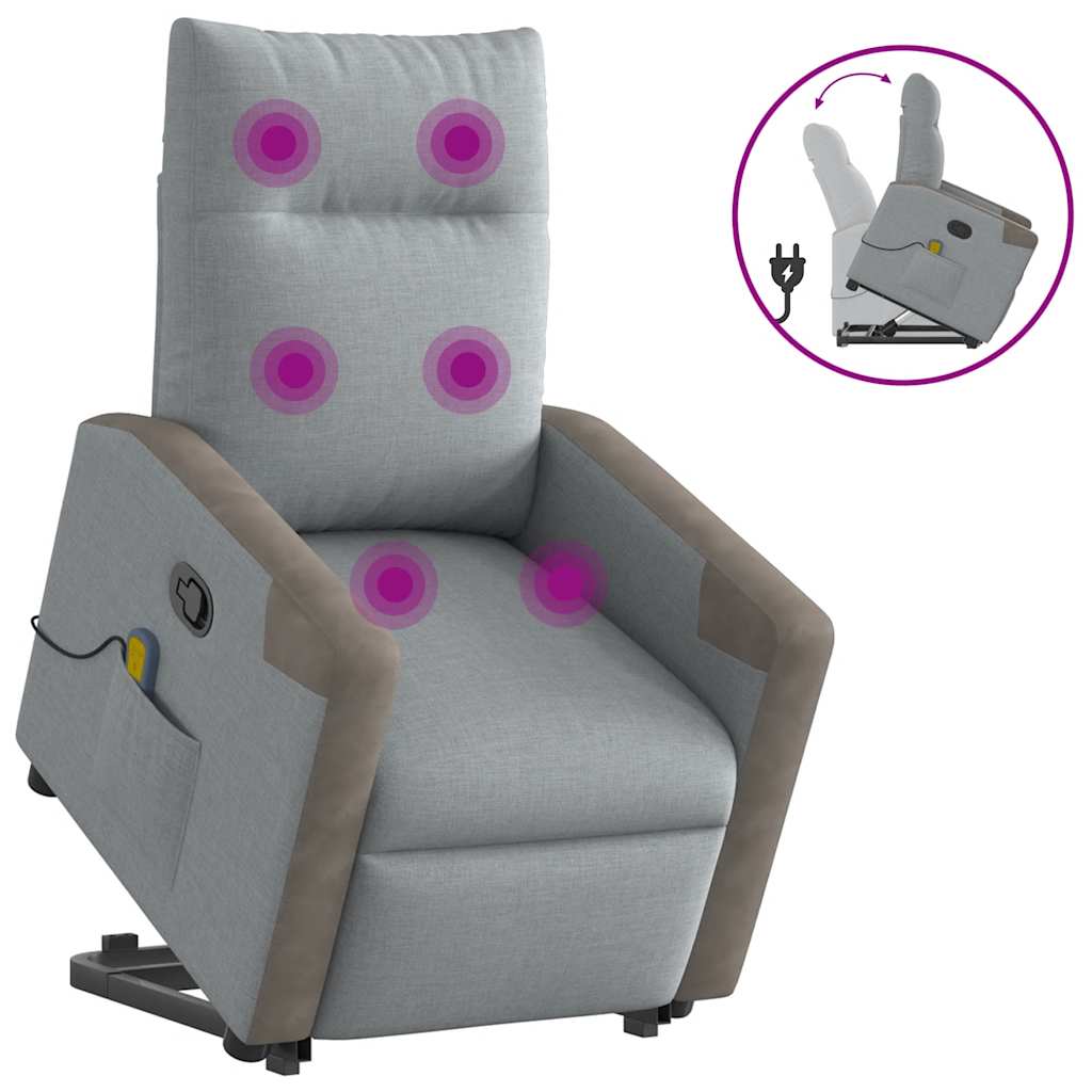 Fauteuil de massage inclinable Gris clair Tissu - XIOS