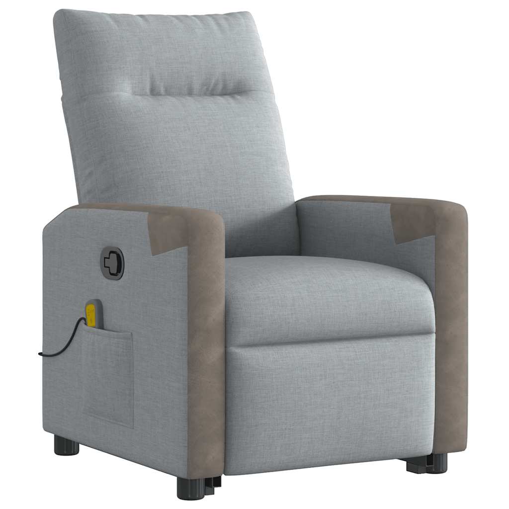 Fauteuil de massage inclinable Gris clair Tissu - XIOS