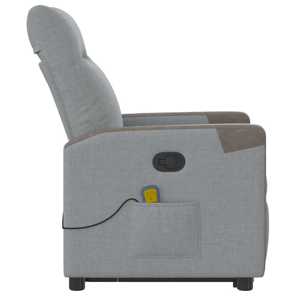 Fauteuil de massage inclinable Gris clair Tissu - XIOS