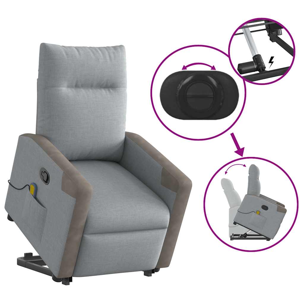 Fauteuil de massage inclinable Gris clair Tissu - XIOS