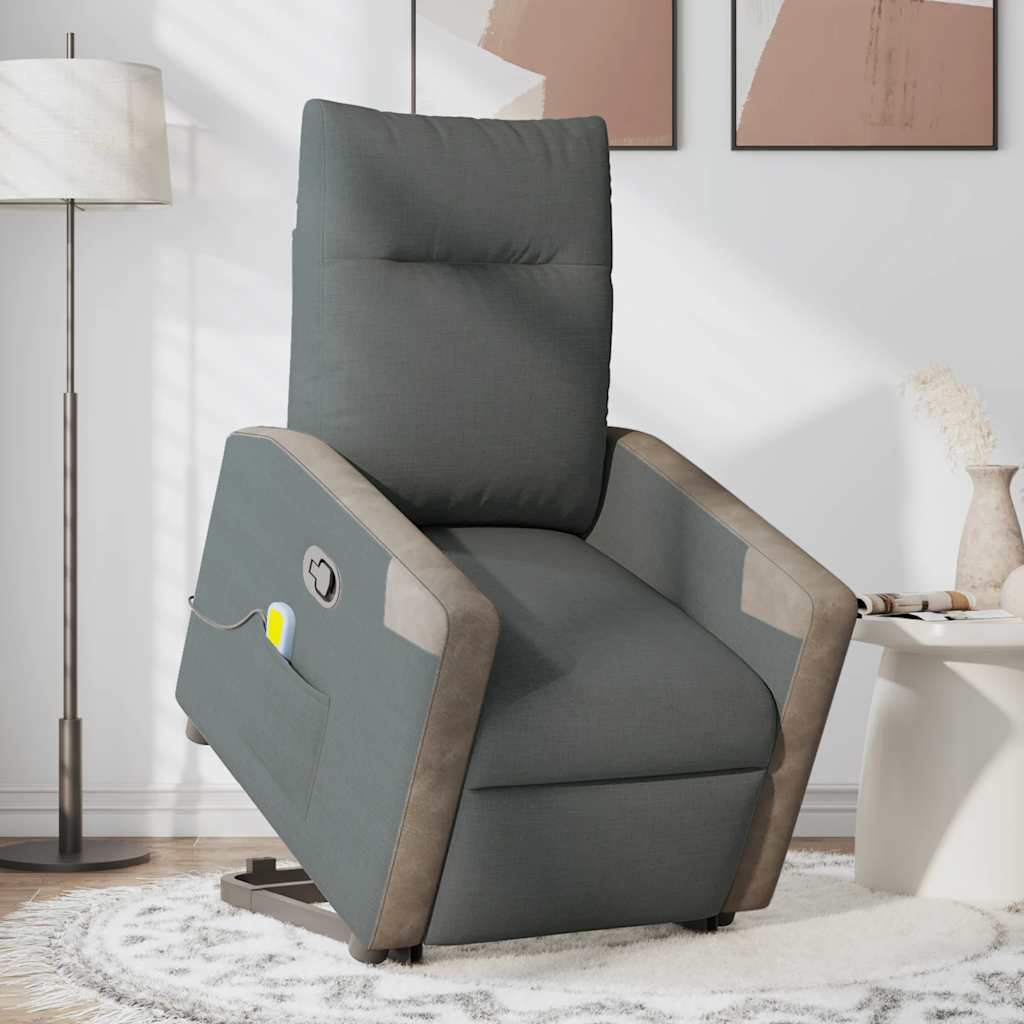 Fauteuil de massage inclinable Gris foncé Tissu - XIOS
