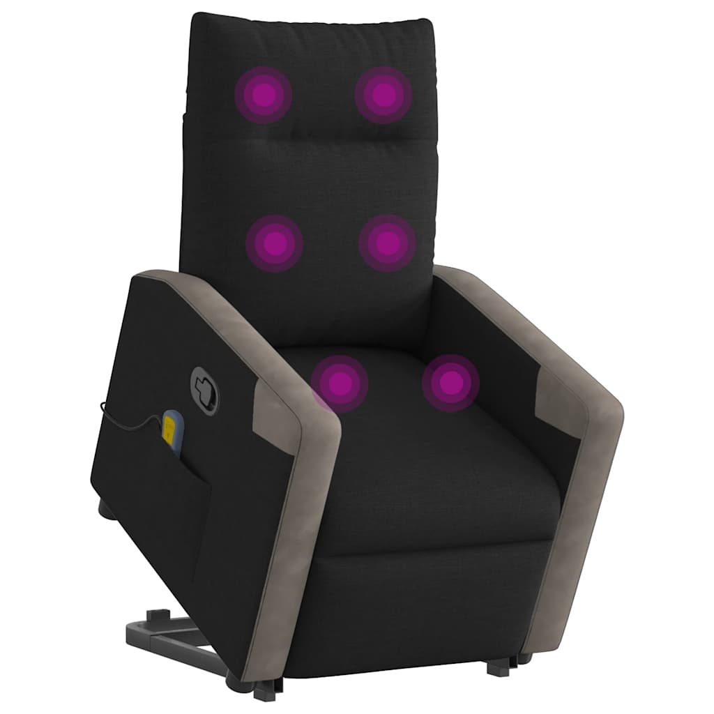 Fauteuil de massage inclinable Noir Tissu