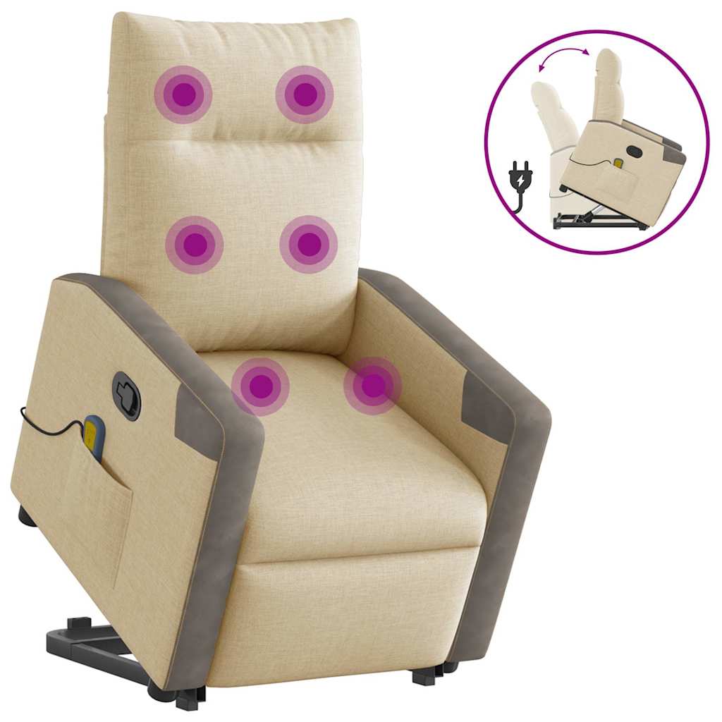 Fauteuil inclinable de massage Crème Tissu - XIOS