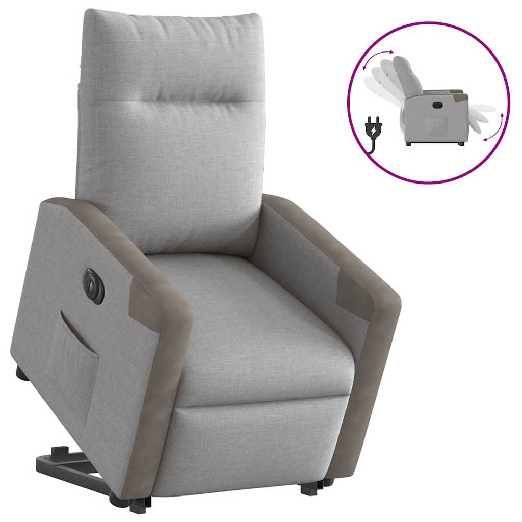 Fauteuil inclinable électrique gris nuage tissu - XIOS