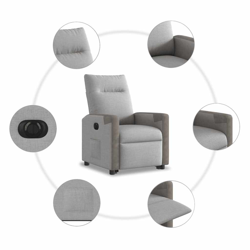 Fauteuil inclinable électrique gris nuage tissu - XIOS