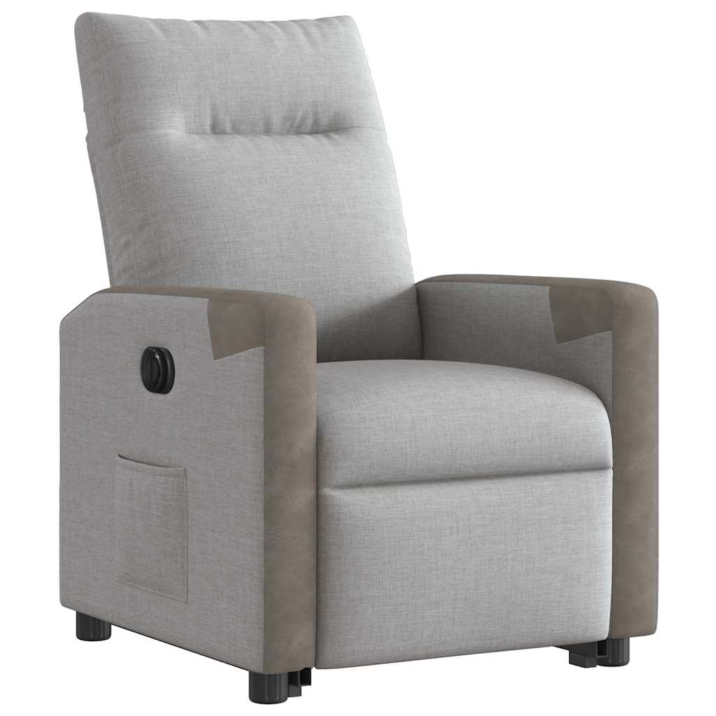 Fauteuil inclinable électrique gris nuage tissu