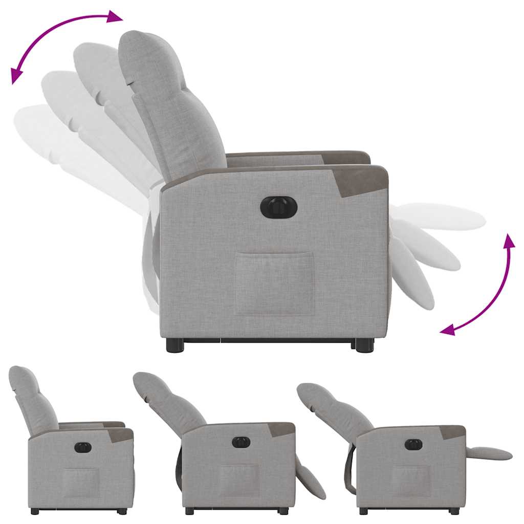 Fauteuil inclinable électrique gris nuage tissu - XIOS