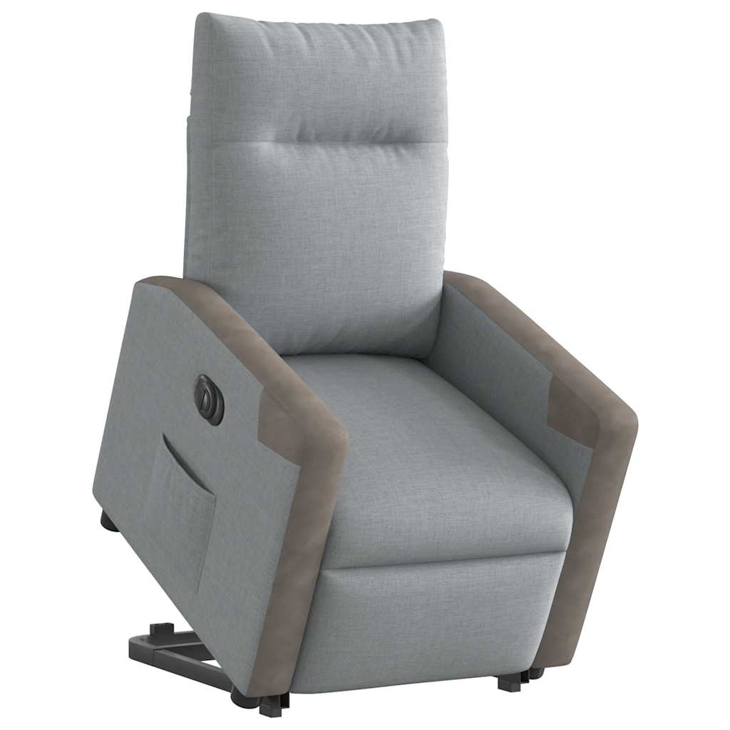 Fauteuil inclinable électrique gris clair tissu - XIOS
