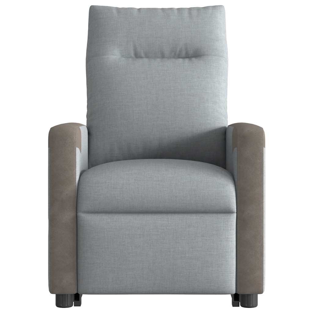 Fauteuil inclinable électrique gris clair tissu - XIOS