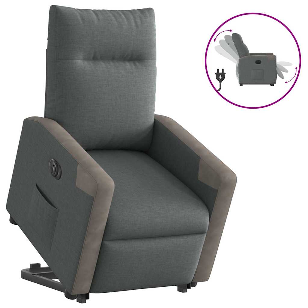 Fauteuil inclinable électrique gris foncé tissu - XIOS