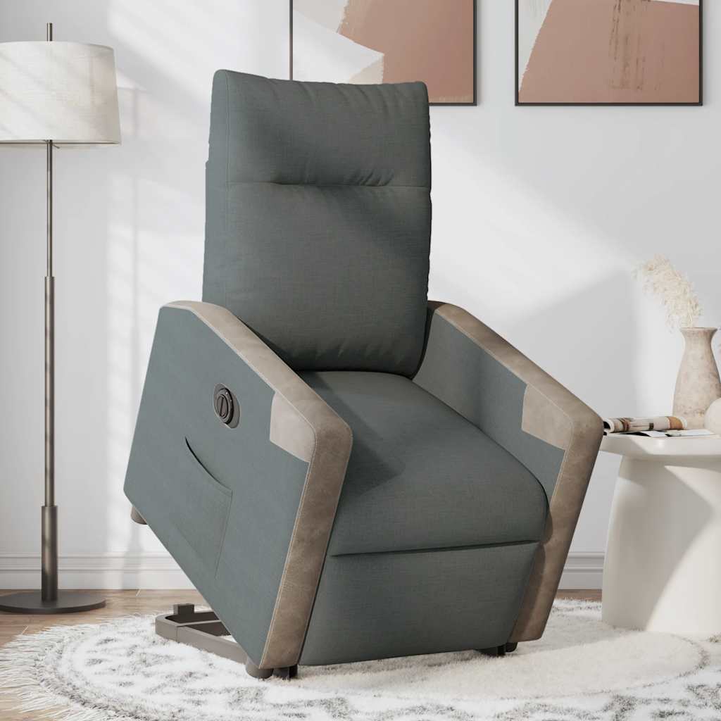 Fauteuil inclinable électrique gris foncé tissu - XIOS