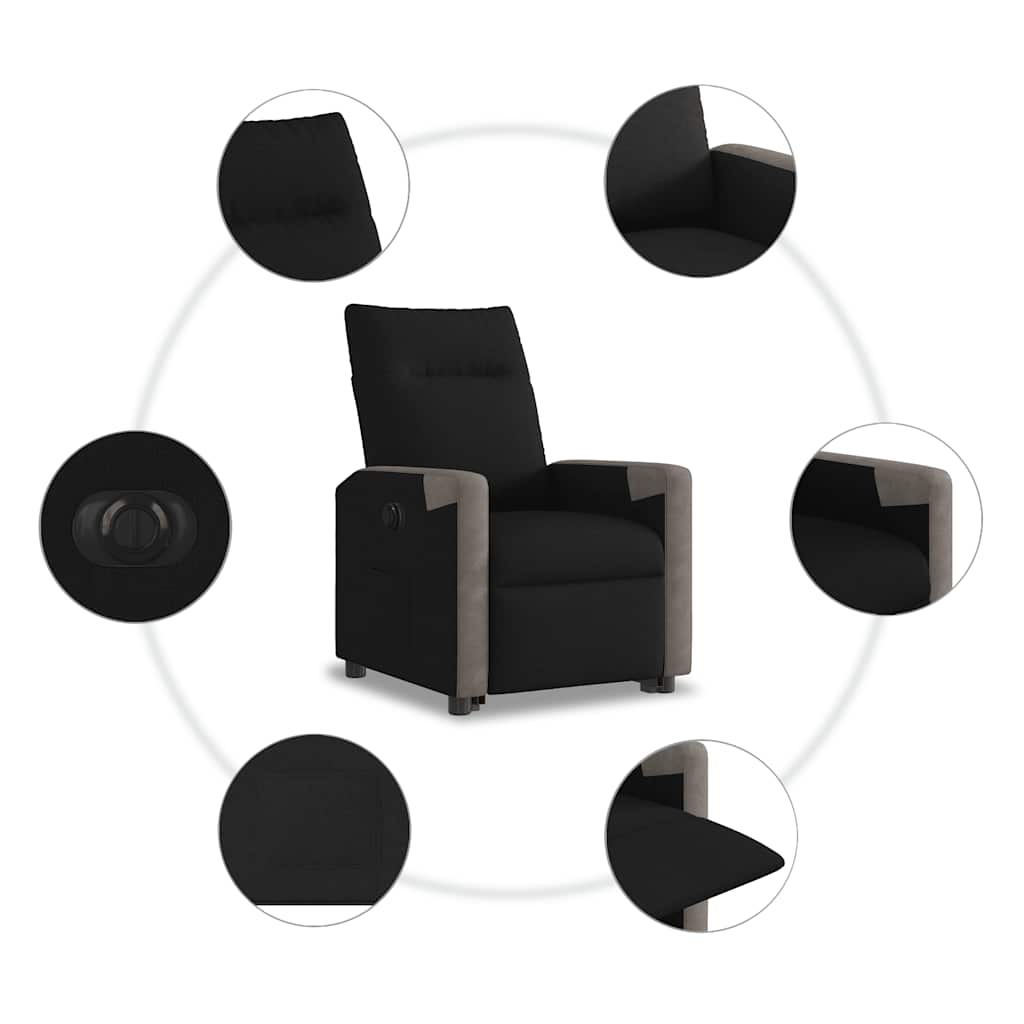 Fauteuil inclinable électrique noir tissu - XIOS