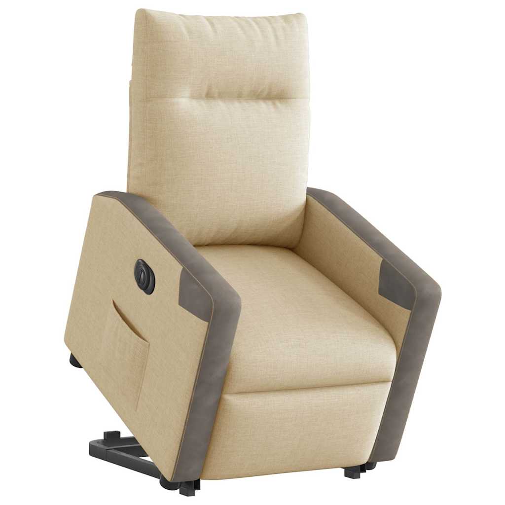 Fauteuil inclinable électrique crème tissu - XIOS