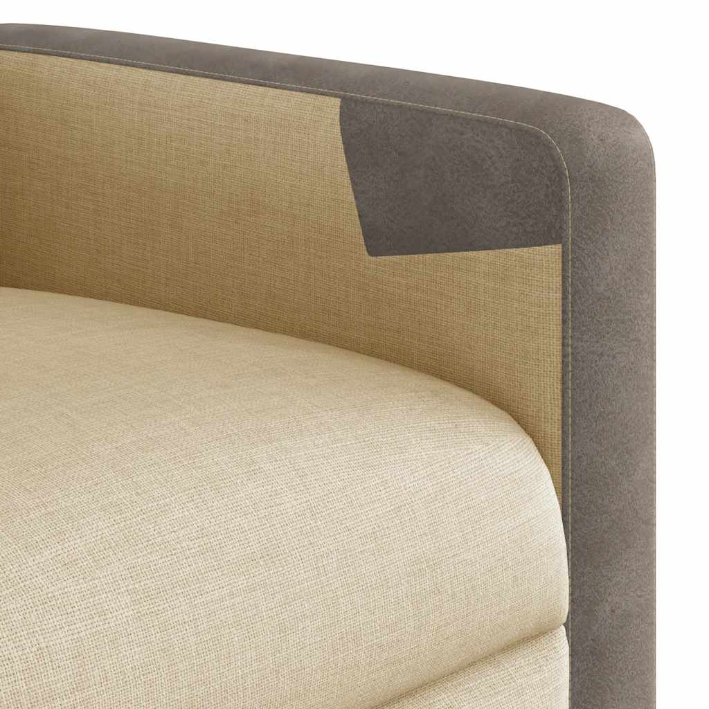 Fauteuil inclinable électrique crème tissu