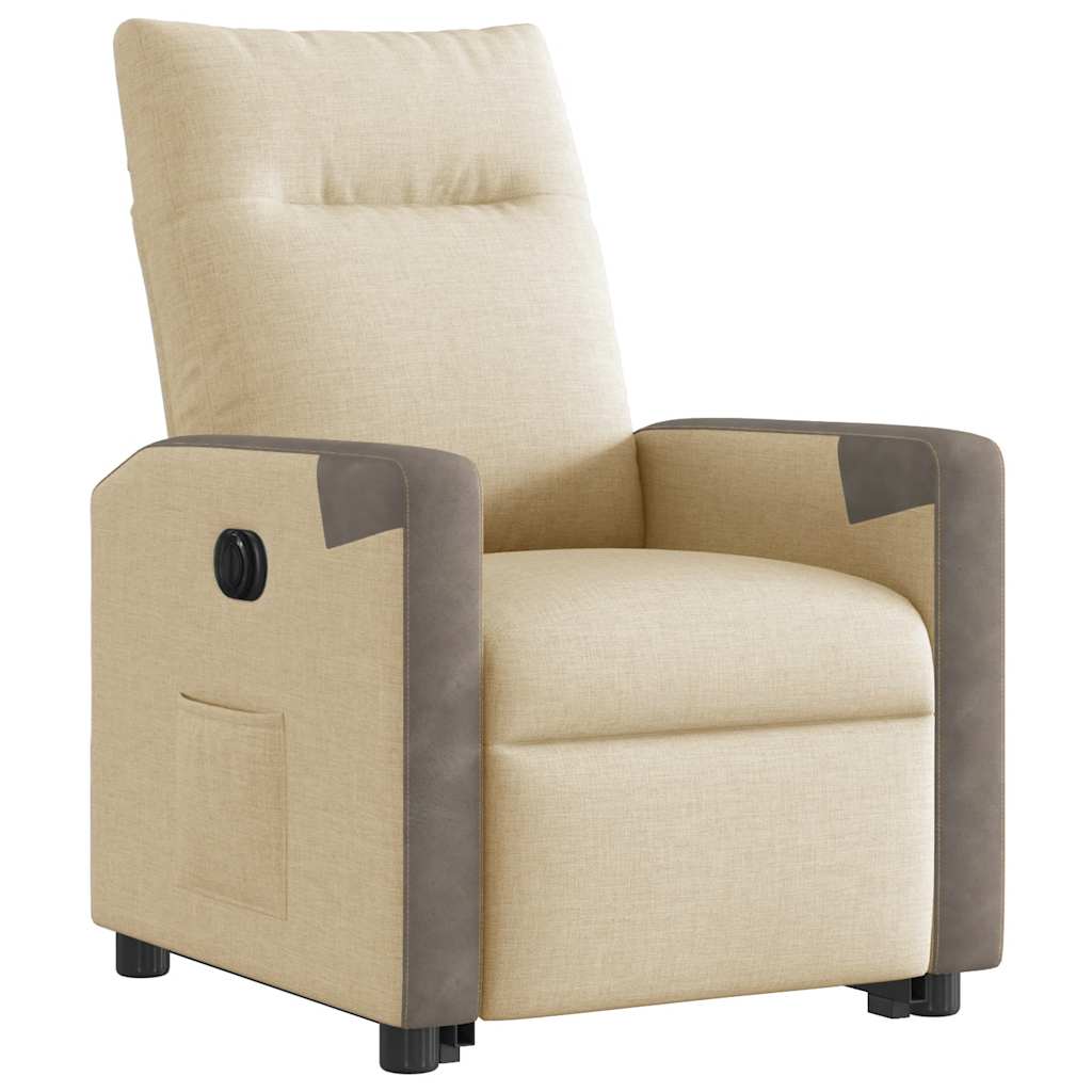 Fauteuil inclinable électrique crème tissu - XIOS