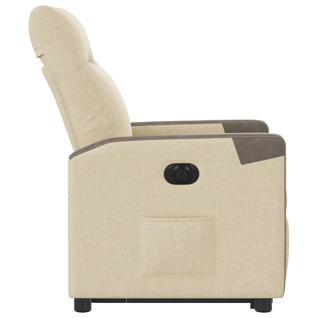 Fauteuil inclinable électrique crème tissu