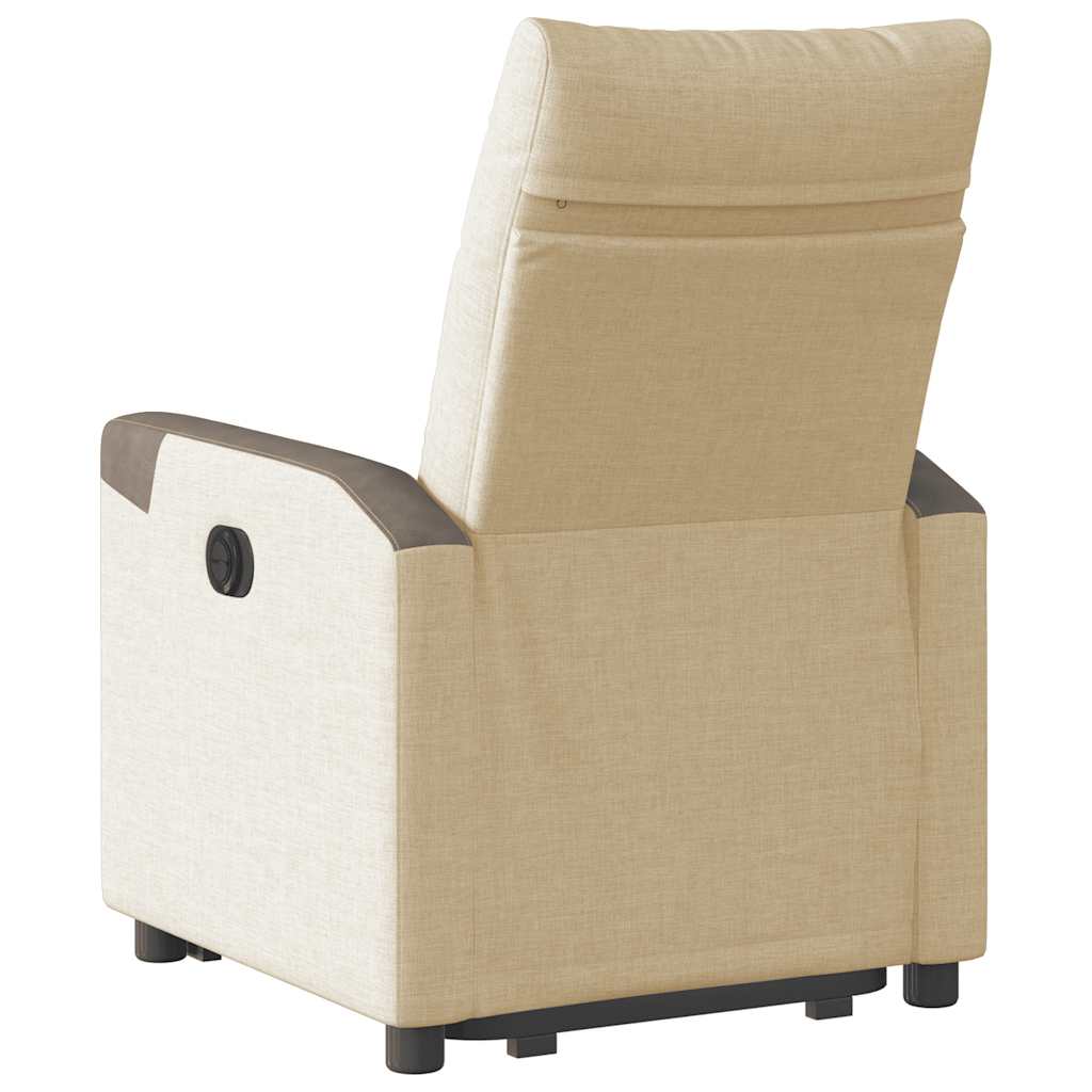 Fauteuil inclinable électrique crème tissu - XIOS