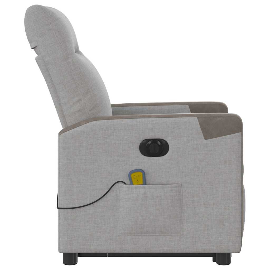Fauteuil inclinable de massage électrique gris nuage tissu - XIOS