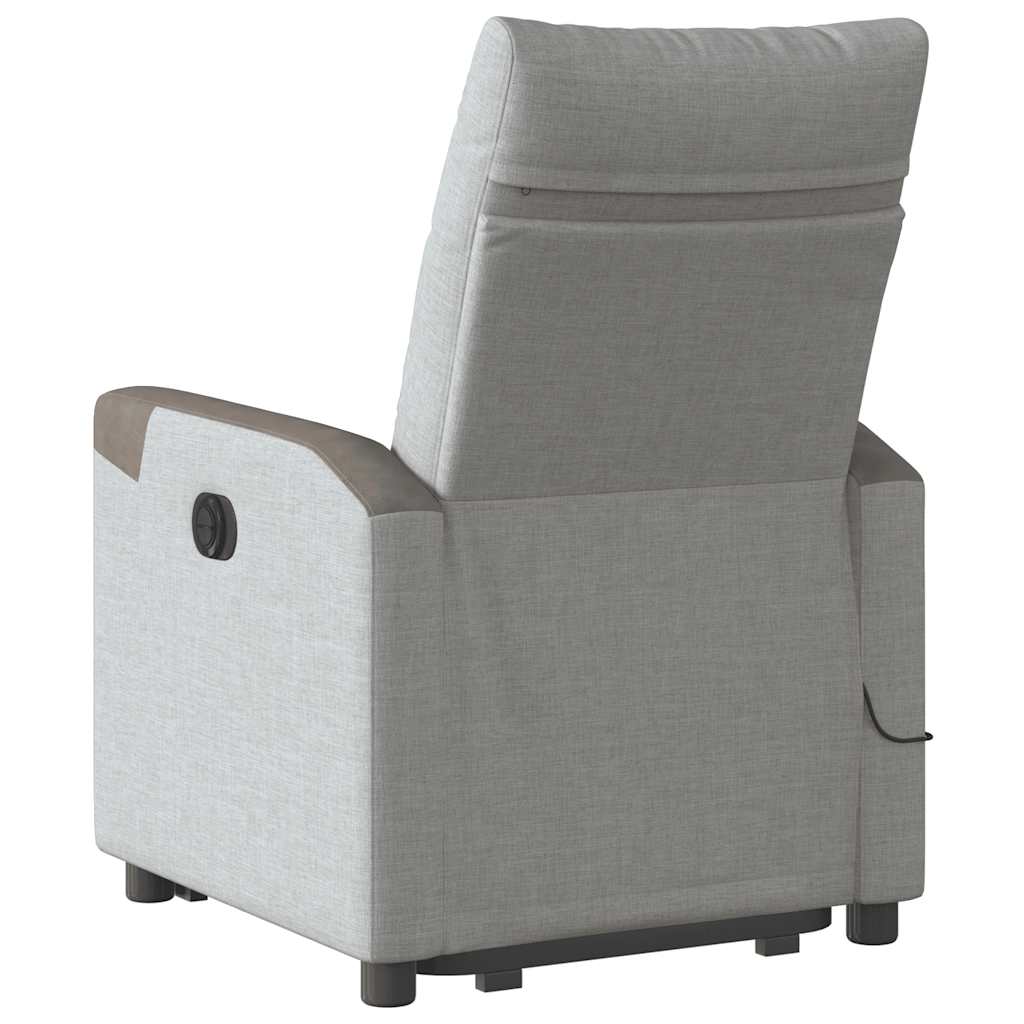 Fauteuil inclinable de massage électrique gris nuage tissu - XIOS