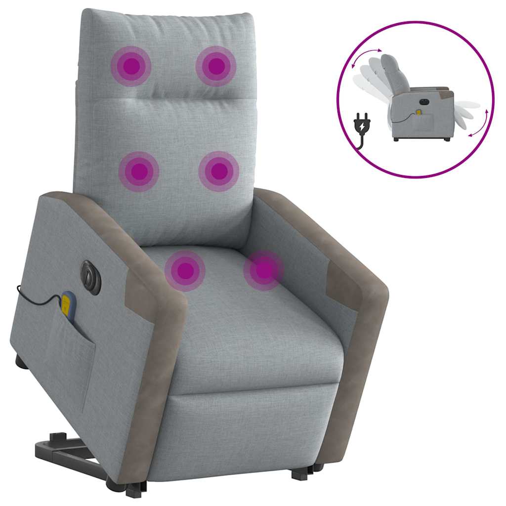 Fauteuil inclinable de massage électrique Gris clair Tissu - XIOS