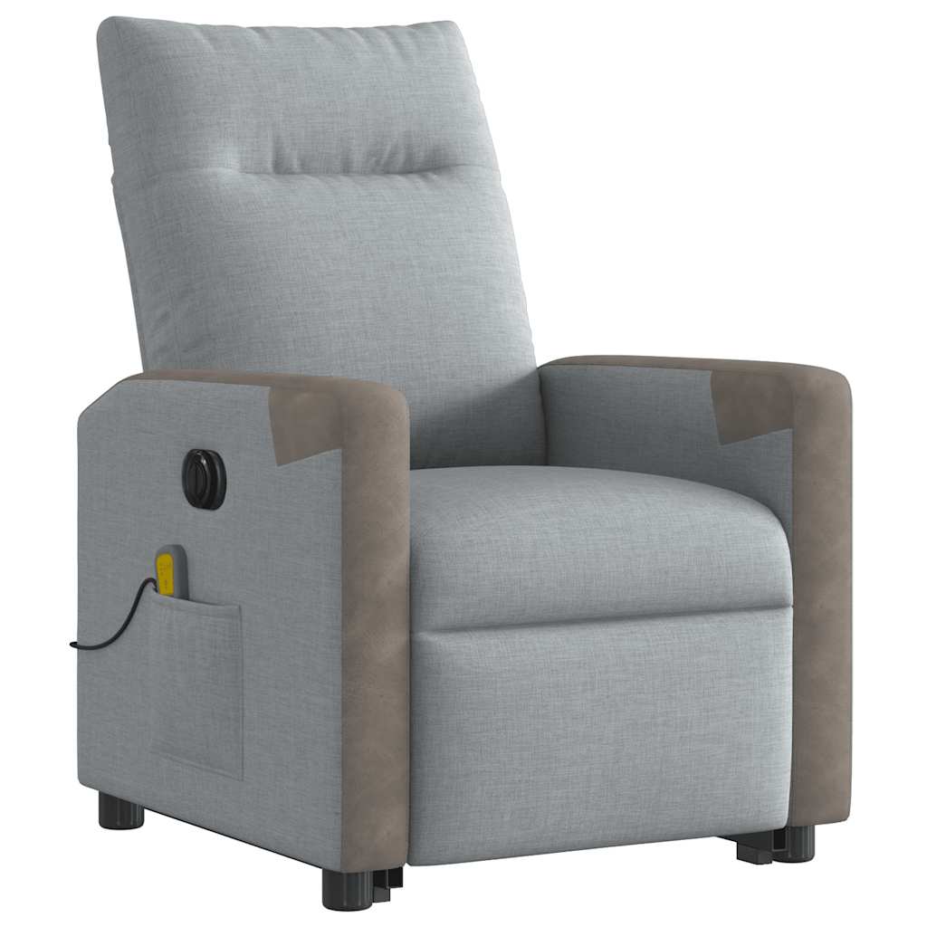 Fauteuil inclinable de massage électrique Gris clair Tissu - XIOS