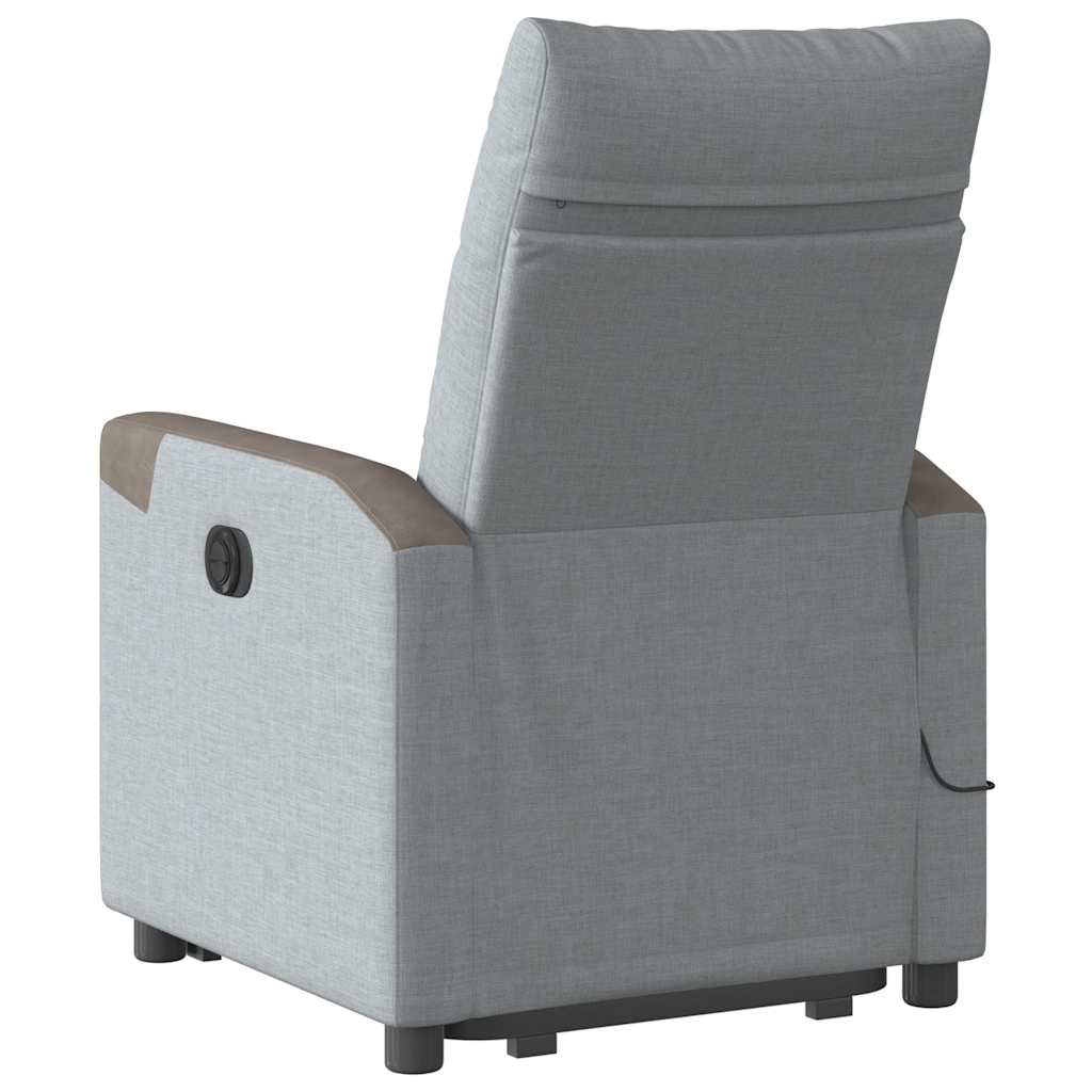 Fauteuil inclinable de massage électrique Gris clair Tissu - XIOS