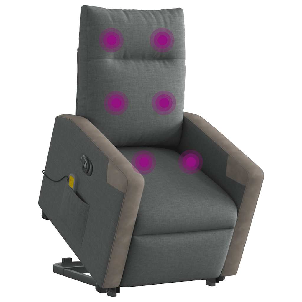 Fauteuil inclinable de massage électrique Gris foncé Tissu - XIOS