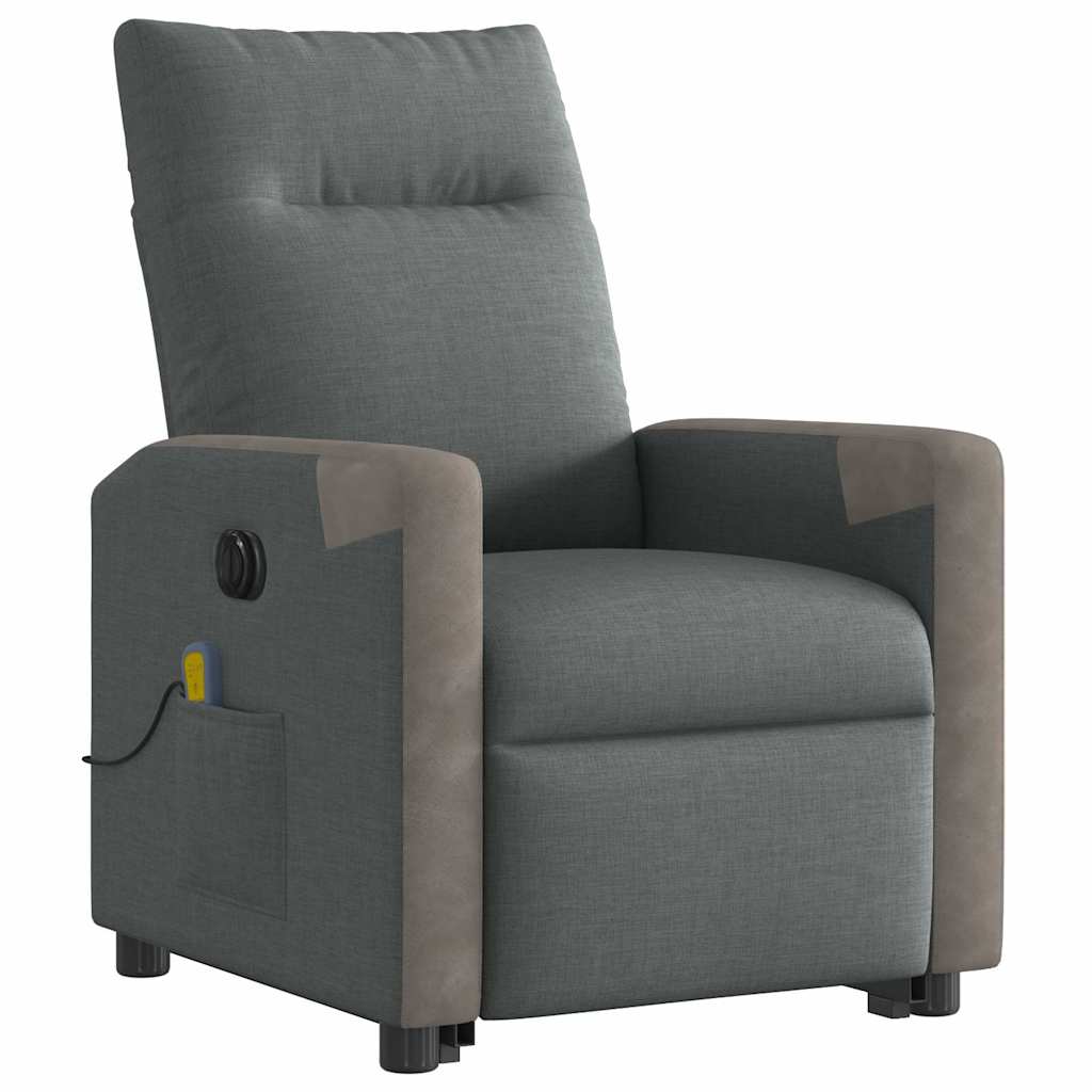 Fauteuil inclinable de massage électrique Gris foncé Tissu - XIOS