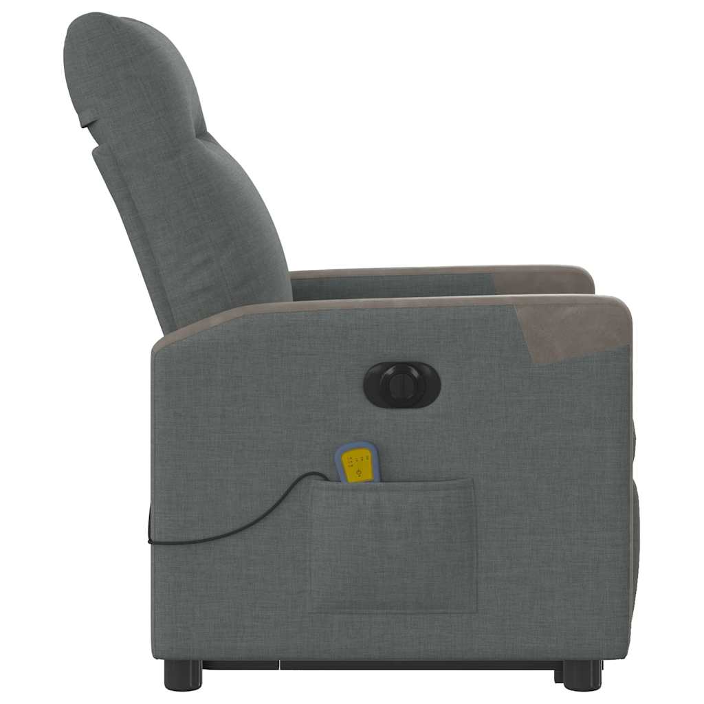 Fauteuil inclinable de massage électrique Gris foncé Tissu - XIOS