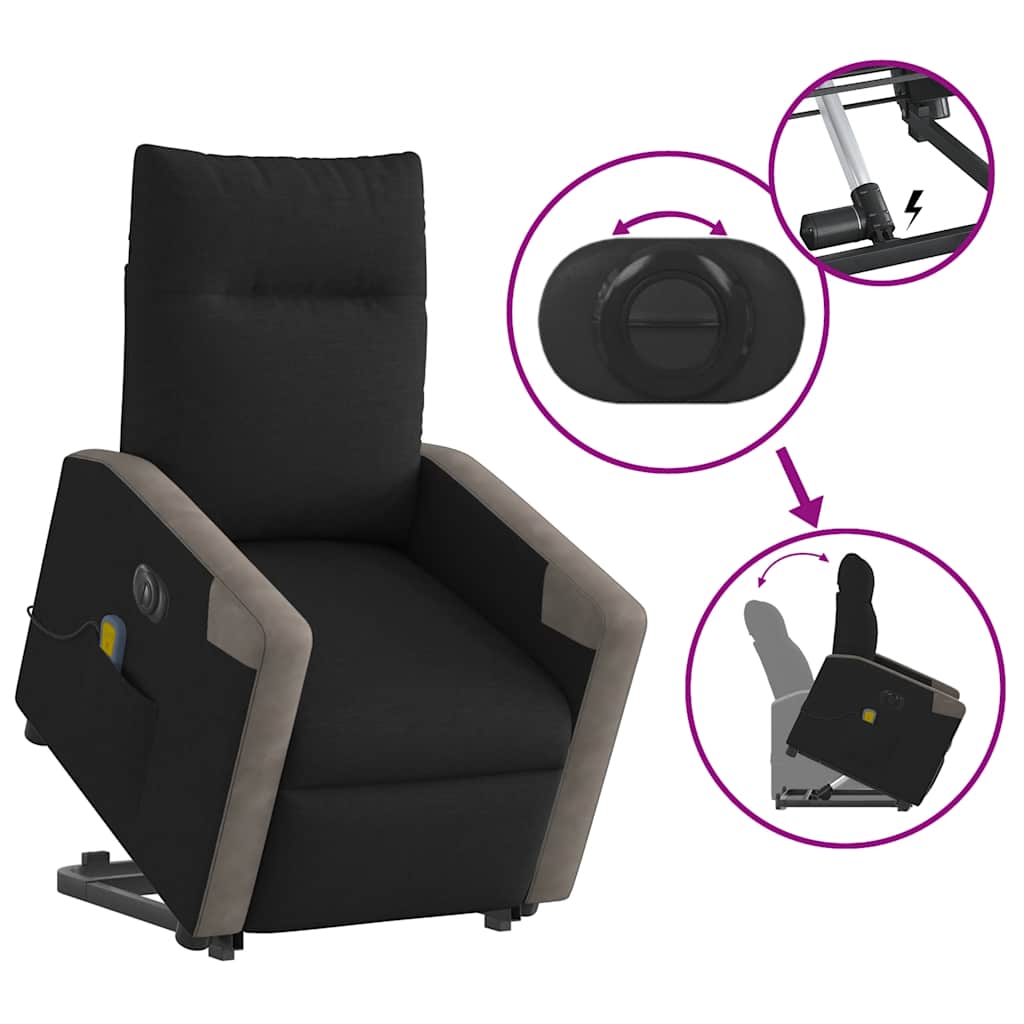 Fauteuil inclinable de massage électrique Noir Tissu - XIOS